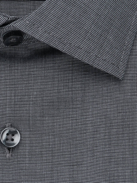 SEIDENSTICKER Slim Fit Overhemd Antraciet Business Kent Fil à Fil - Weergave 3