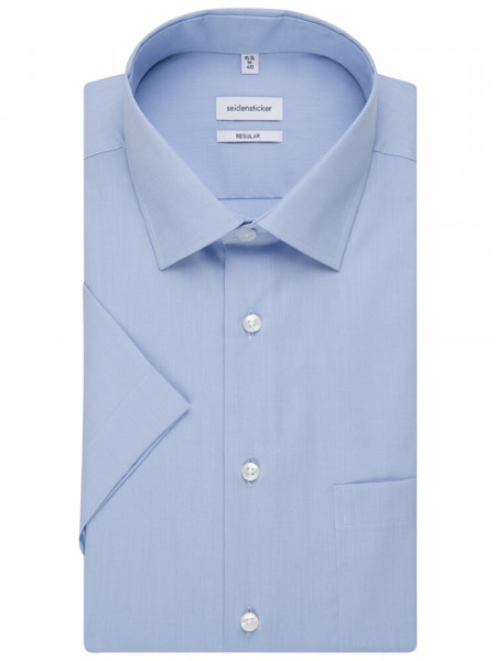 SEIDENSTICKER Regular Fit Overhemd Lichtblauw Business Kent Fil à Fil - Weergave 4