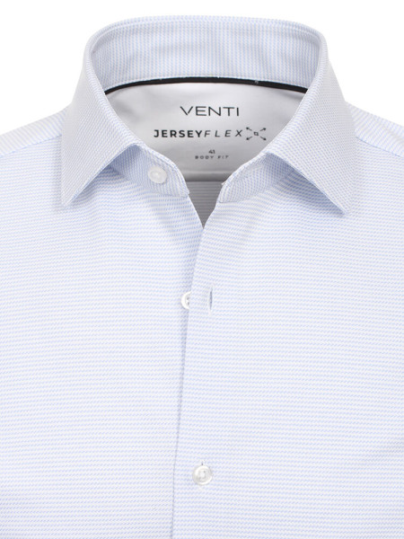 VENTI Slim Fit Overhemd Lichtblauw Kent Jersey - Weergave 1
