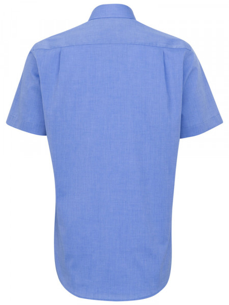 SEIDENSTICKER Regular Fit Overhemd Medium blauw Business Kent Fil à Fil