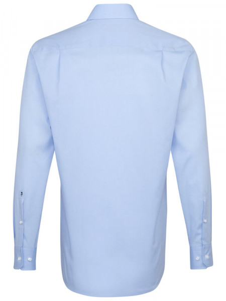 SEIDENSTICKER Regular Fit Overhemd Lichtblauw Business Kent Fil à Fil