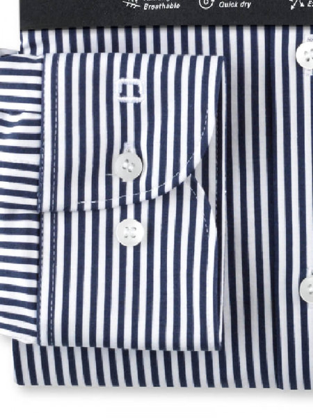 OLYMP Slim Fit Overhemd Marine Kent Jersey - Weergave 2