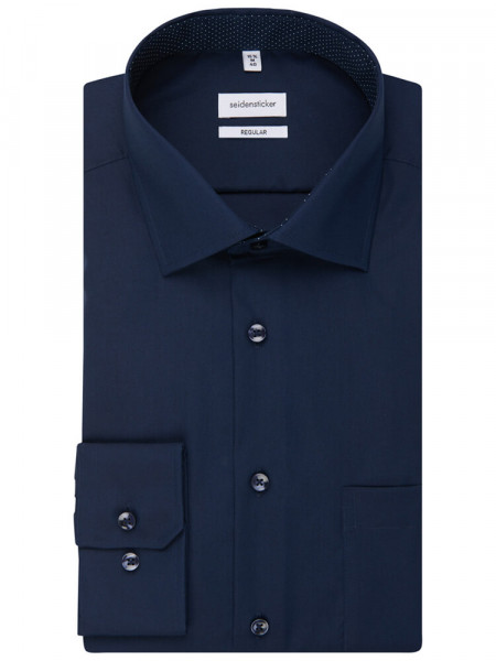 SEIDENSTICKER Regular Fit Overhemd Marine Business Kent Popeline - Weergave 4