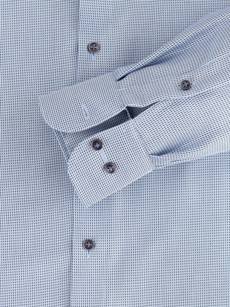 CASAMODA Comfort Fit Overhemd Medium blauw Kent Struktur - Weergave 2