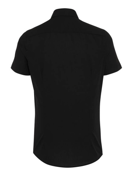 PURE Regular Fit Overhemd Zwart Kent Popeline