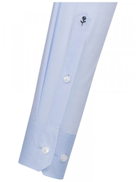 SEIDENSTICKER Tailored Fit Overhemd Lichtblauw Business Kent Popeline - Weergave 1