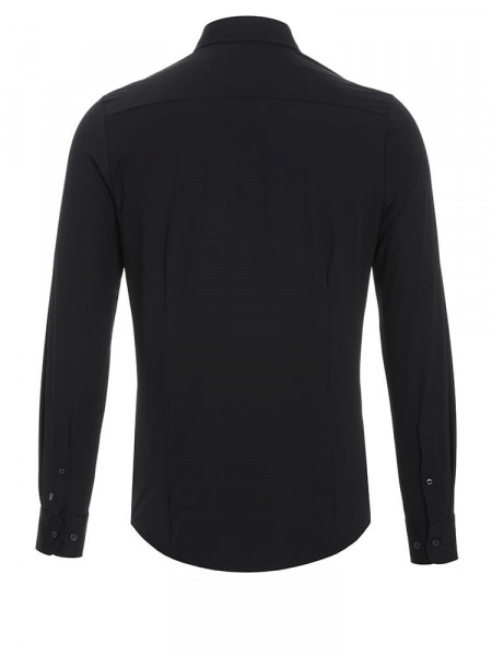 PURE Extra Slim Fit Overhemd Zwart Haifisch Jersey