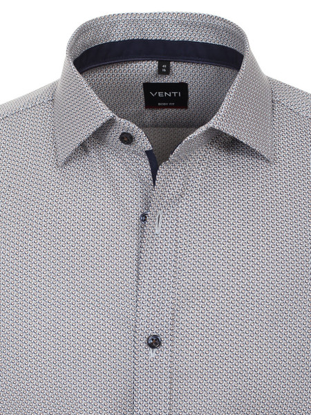 VENTI Slim Fit Overhemd Lichtbruin Kent Easy Care  - Weergave 1