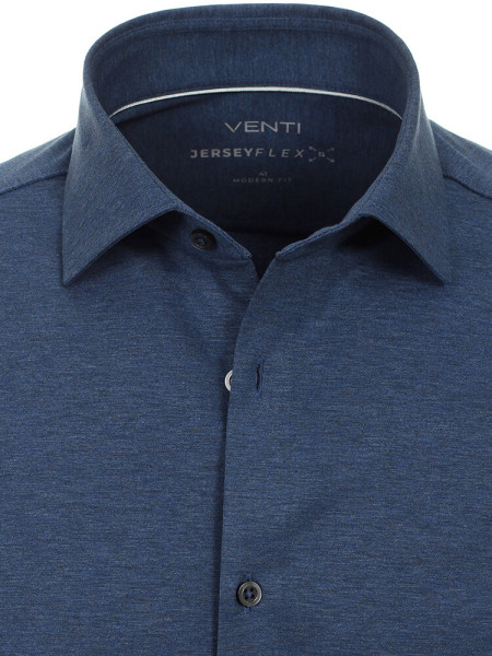 VENTI Regular Fit Overhemd Donkerblauw Kent Jersey - Weergave 1