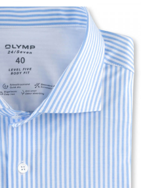 OLYMP Slim Fit Overhemd Donkerblauw Kent Jersey