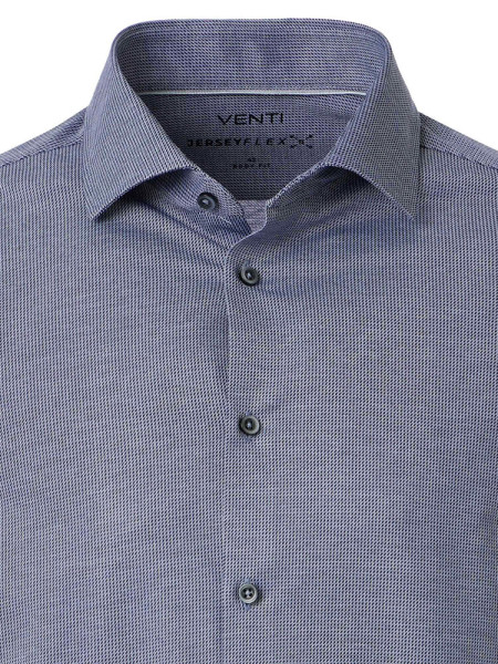 VENTI Regular Fit Overhemd Donkerblauw Kent Jersey - Weergave 1