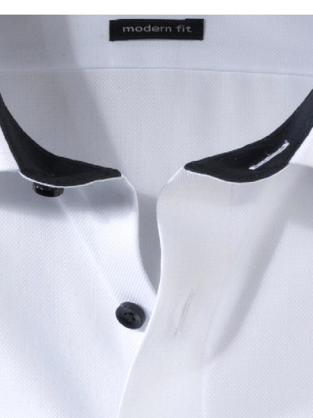 OLYMP Regular Fit Overhemd Wit Global Kent Struktur - Weergave 1