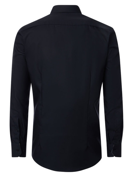 VENTI Comfort Fit Overhemd Zwart Kent Popeline