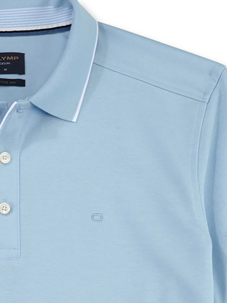 OLYMP Polo Lichtblauw Extrafeine Qualität