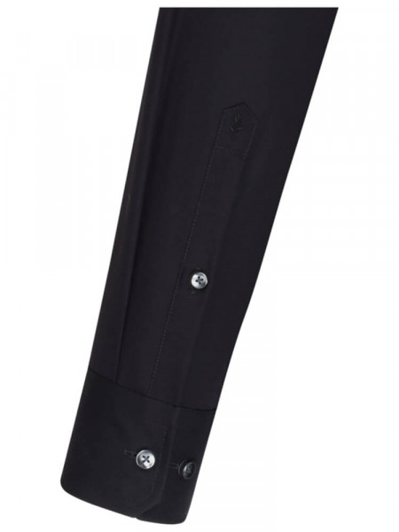 SEIDENSTICKER Regular Fit Overhemd Zwart Business Kent Popeline - Weergave 1