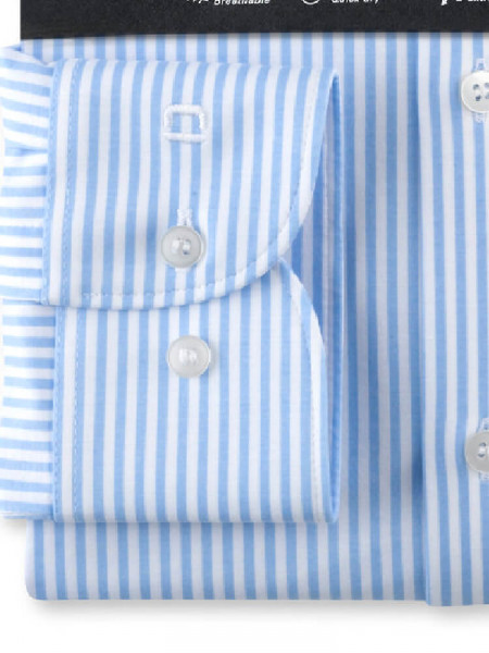 OLYMP Slim Fit Overhemd Donkerblauw Kent Jersey - Weergave 2