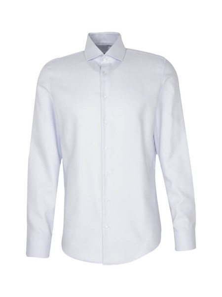SEIDENSTICKER Tailored Fit Overhemd Lichtblauw Kent Struktur