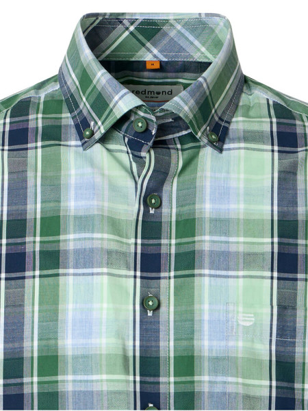 REDMOND Comfort Fit Overhemd Groen Button-Down Hyperflex Dobby - Weergave 1