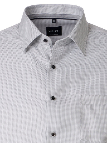 VENTI Comfort Fit Overhemd Lichtgrijs Kent Struktur - Weergave 1