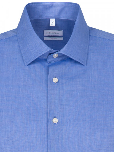 SEIDENSTICKER Tailored Fit Overhemd Medium blauw Business Kent Fil à Fil - Weergave 2