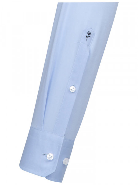 SEIDENSTICKER Regular Fit Overhemd Lichtblauw Business Kent Fil à Fil - Weergave 1