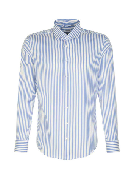 SEIDENSTICKER Tailored Fit Overhemd Lichtblauw New Kent Struktur