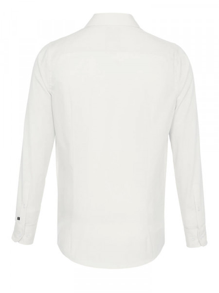 PURE Regular Fit Overhemd Lichtbeige Kent Popeline