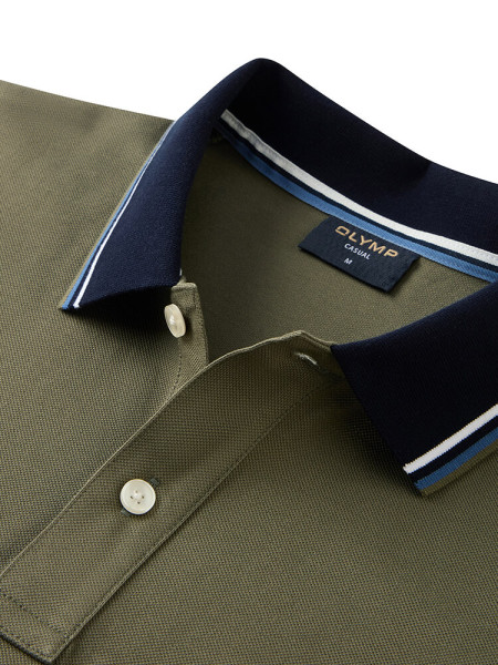 OLYMP Polo Donkergroen Piqué