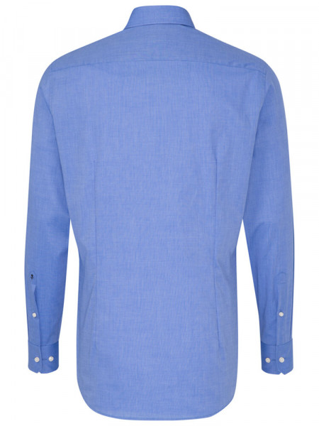 SEIDENSTICKER Tailored Fit Overhemd Medium blauw Business Kent Fil à Fil