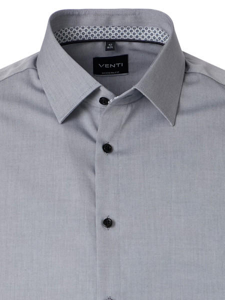 VENTI Regular Fit Overhemd Antraciet Kent Popeline - Weergave 1