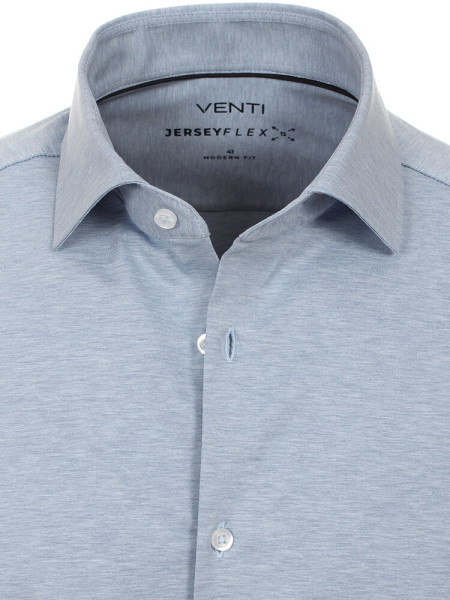VENTI Regular Fit Overhemd Lichtblauw Kent Jersey - Weergave 1
