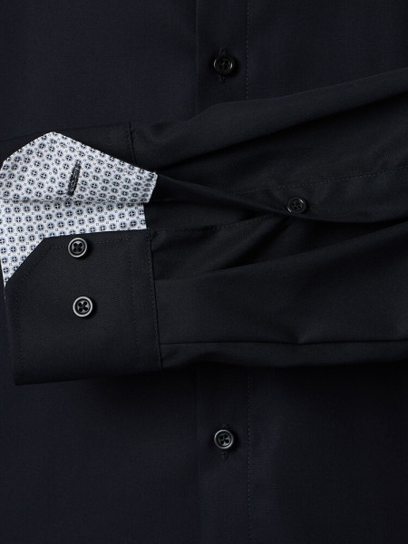 VENTI Comfort Fit Overhemd Zwart Kent Popeline - Weergave 2