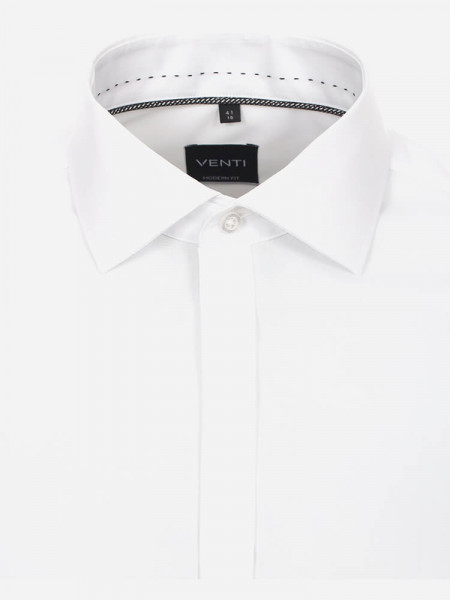 VENTI Regular Fit Overhemd Wit Kent Popeline - Weergave 1
