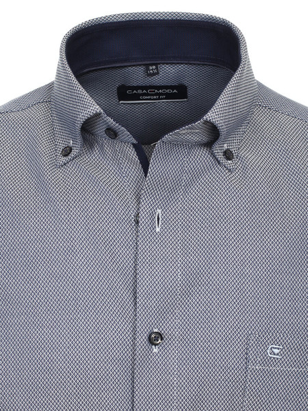CASAMODA Comfort Fit Overhemd Rook blauw Button-Down Struktur - Weergave 1