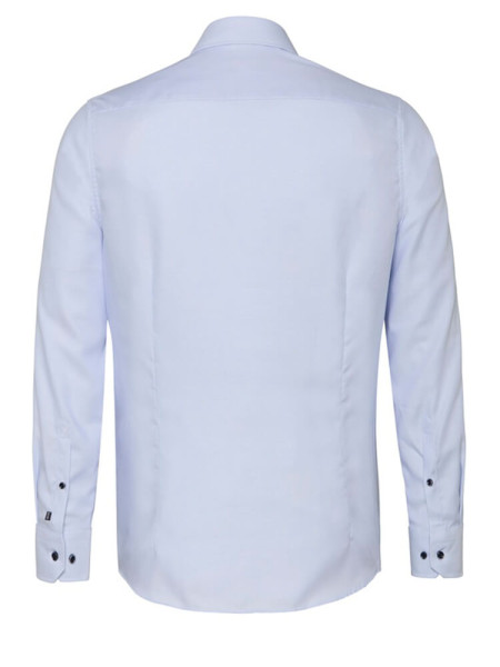 PURE Slim Fit Overhemd Lichtblauw Kent Struktur