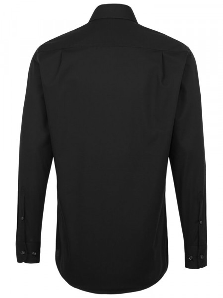 SEIDENSTICKER Regular Fit Overhemd Zwart Business Kent Popeline