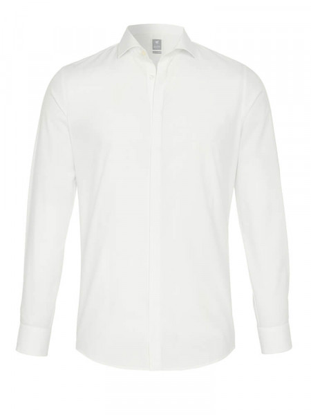 PURE Extra Slim Fit Overhemd Lichtbeige Haifisch Popeline - Weergave 1