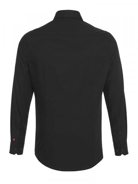 PURE Slim Fit Overhemd Zwart Kent Popeline