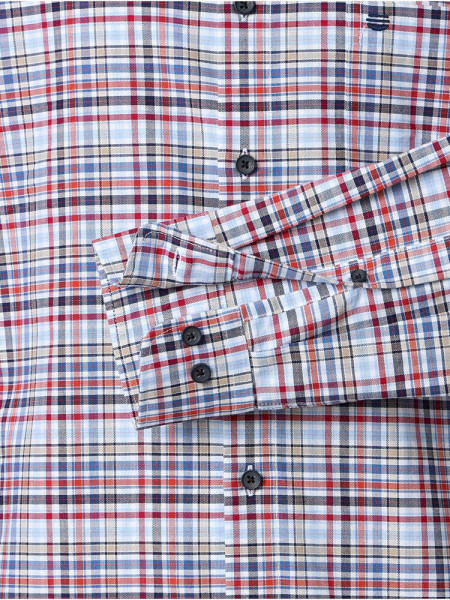 REDMOND Comfort Fit Overhemd Red Button-Down Fein Oxford - Weergave 2