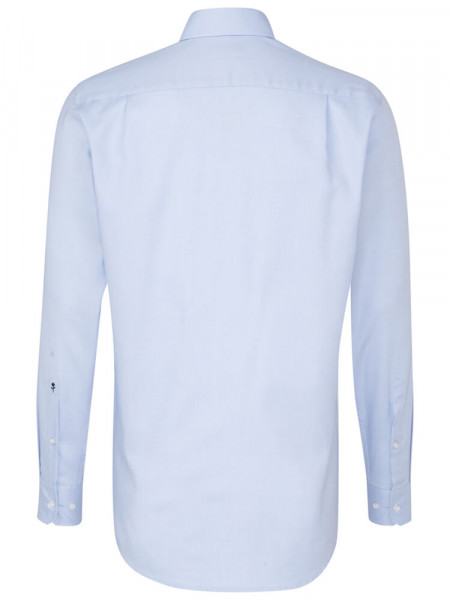 SEIDENSTICKER Regular Fit Overhemd Lichtblauw Business Kent Struktur