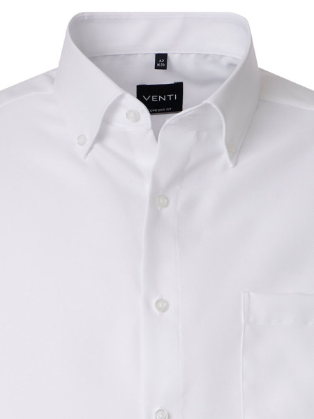 VENTI Comfort Fit Overhemd Wit Button-Down Fein Oxford - Weergave 1