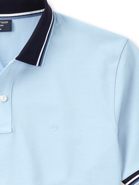 OLYMP Polo Lichtblauw Piqué