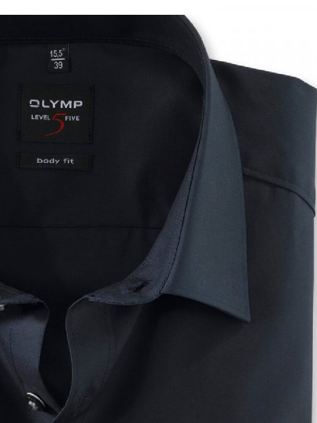 OLYMP Slim Fit Overhemd Marine New York Kent Uni Stretch