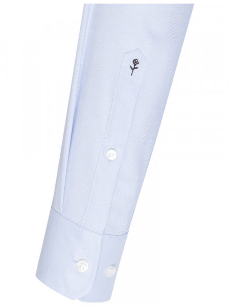SEIDENSTICKER Tailored Fit Overhemd Lichtblauw Business Kent Struktur - Weergave 1
