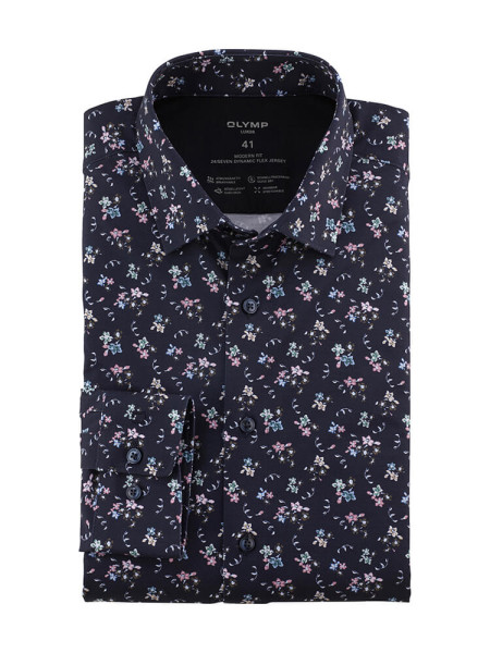 OLYMP Luxor 24/Seven modern fit jersey overhemd
