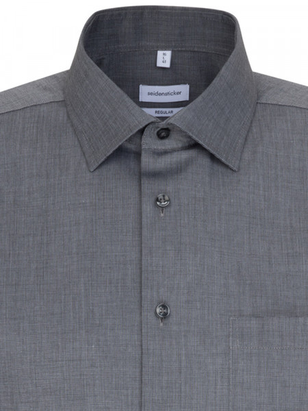 SEIDENSTICKER Regular Fit Overhemd Antraciet Business Kent Fil à Fil - Weergave 2