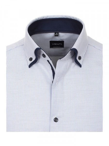 VENTI Regular Fit Overhemd Lichtblauw Double-Button-Down Dobby - Weergave 1