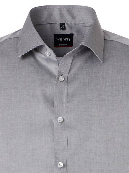 VENTI Slim Fit Overhemd Grijs Kent Popeline - Weergave 1