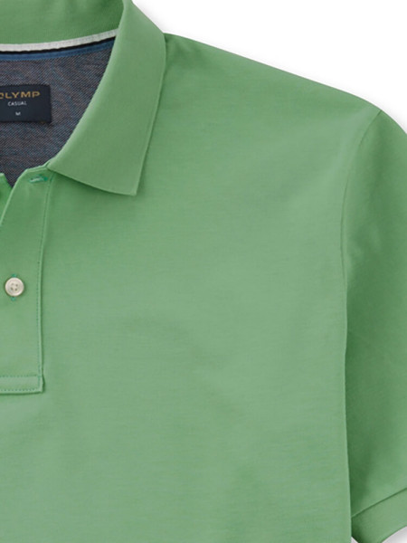 OLYMP Polo Groen Piqué