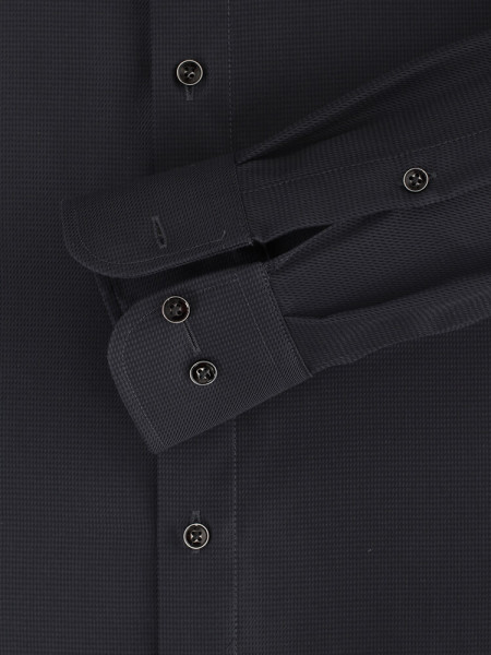 CASAMODA Comfort Fit Overhemd Zwart Kent Struktur - Weergave 2